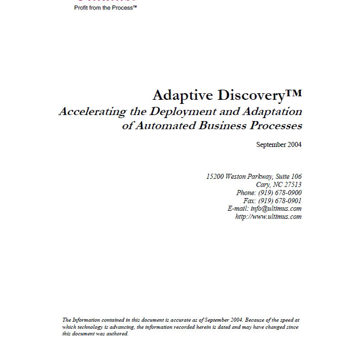 Adaptive Discovery: Accelerating the Deployment and Adaptation of Automated Business Processes