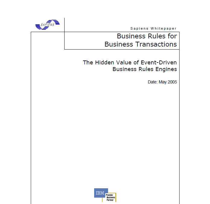 Business Rules for Business Transactions: The Hidden Value of Event-Driven Business Rules Engines