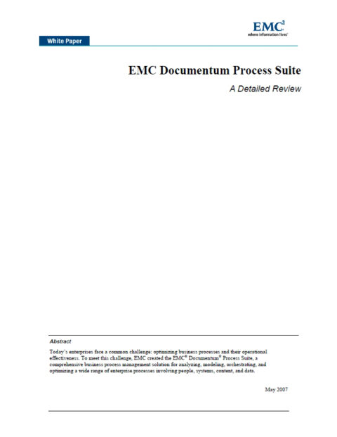 EMC Documentum Process Suite: A Detailed Review | BPMInstitute.org