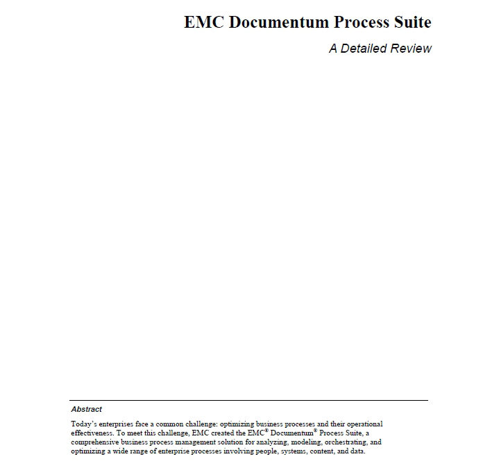 EMC Documentum Process Suite: A Detailed Review