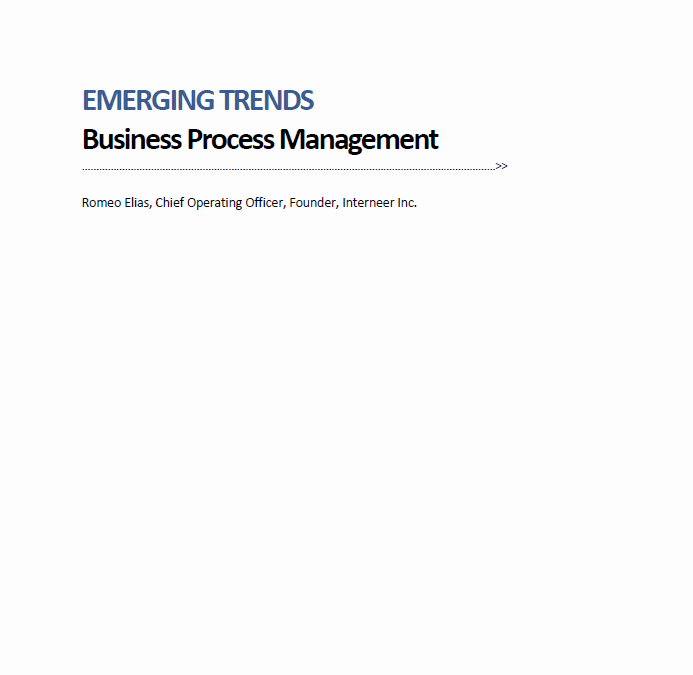 Emerging Trends in Business Process Management