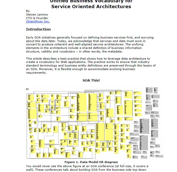 Leveraging Data Models to Create a Unified Business Vocabulary for Service Oriented Architectures