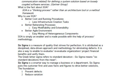 SOA with Six Sigma Methodology: A Process for E-business Development