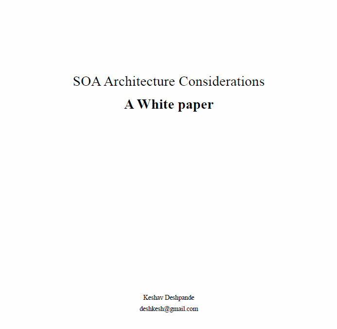 SOA Architecture Considerations