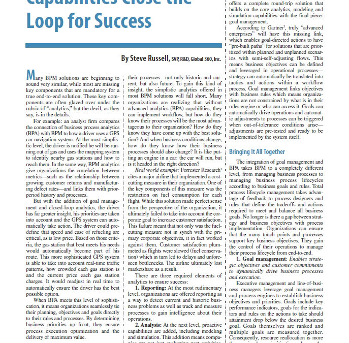 Six Critical BPM Capabilities Close the Loop for Success