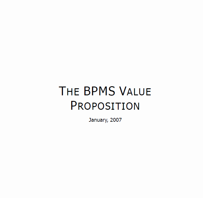 The BPMS Value Proposition